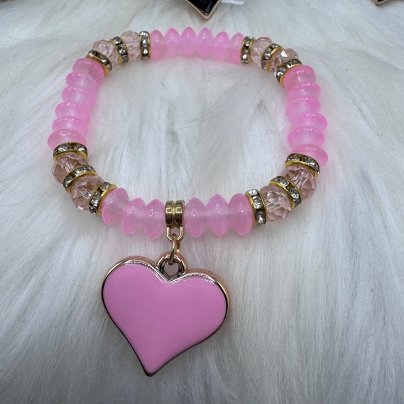 Bundle Beaded Bracelet Heart Pendant Bracelets - 4 pieces - Picture 5 of 6